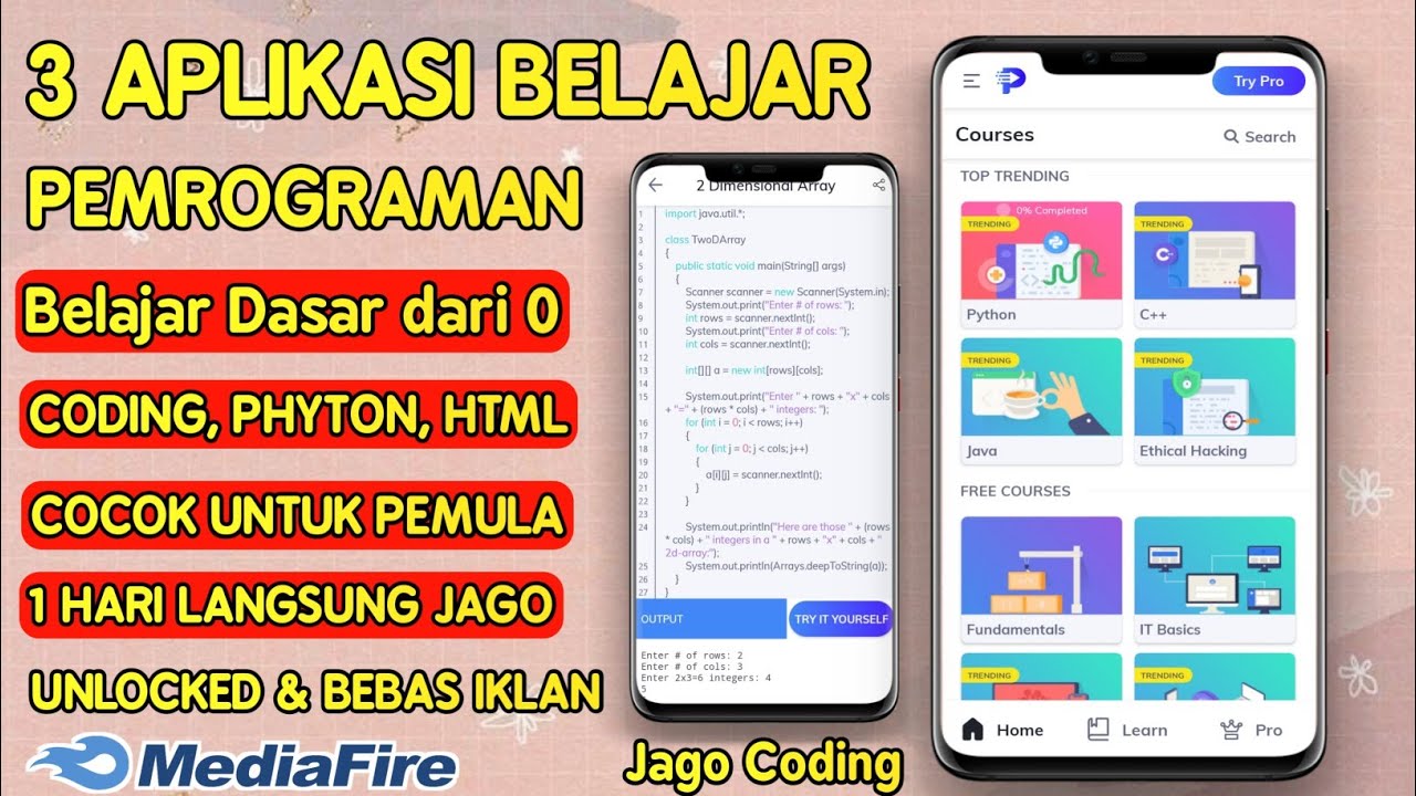 3 Aplikasi Belajar Dasar Pemrograman Untuk Pemula di Android - YouTube 3 Aplikasi Belajar Dasar Pemrograman Untuk Pemula di Android - YouTube